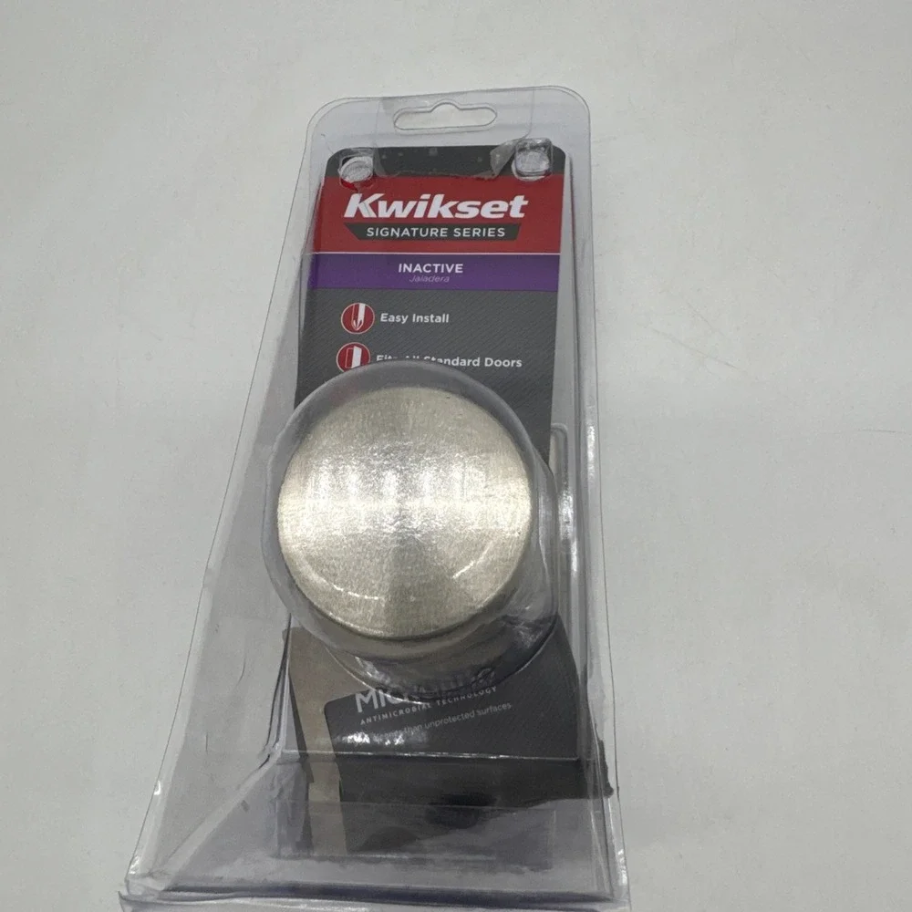 Kwikset Pismo Dummy Door Knob Single Sided for Closets French Doors Satin Nickel